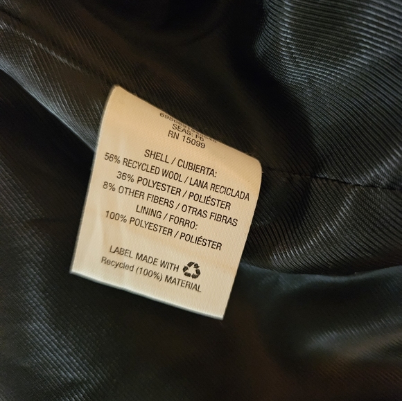 STRUCTURE Men's Wool Pea Coat Black L - Picture 6 of 12